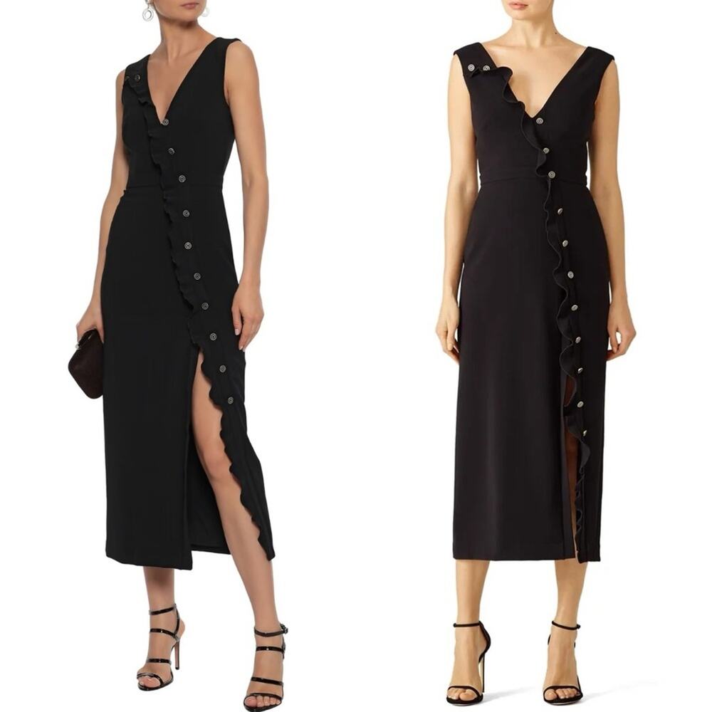 SALONI Marley Ruffle Button Embellished Midi Dress - Picture 1 of 11